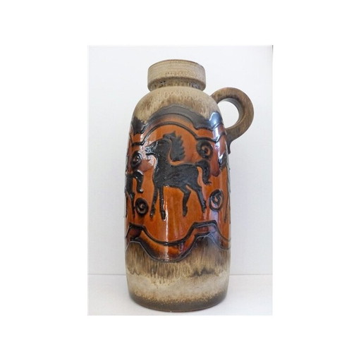 Vase vintage en céramique Fat Lava de W. Germany, Allemagne 1970