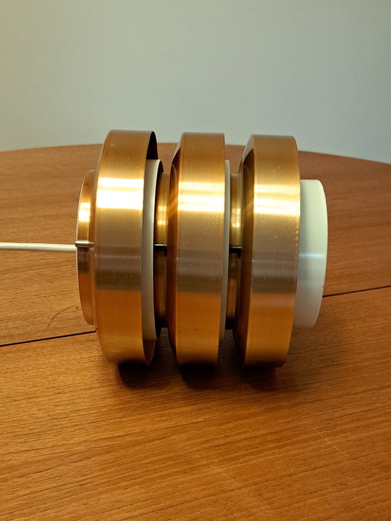 Image 1 of VEB Metalldrucker Halle – Suspension Vintage en Métal – 1970 – Ø 18 cm