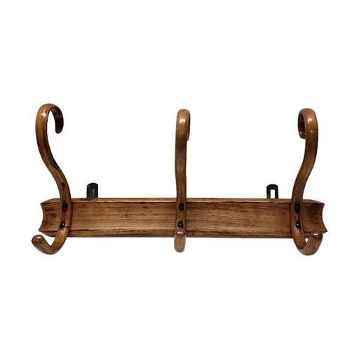 Antiek Thonet wandkapstok van gebogen beuken, begin 1900