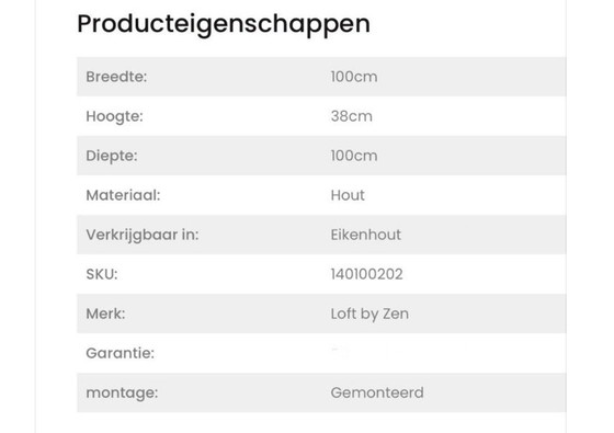 Image 1 of Mesa de centro moderna y pesada con tapa de roble