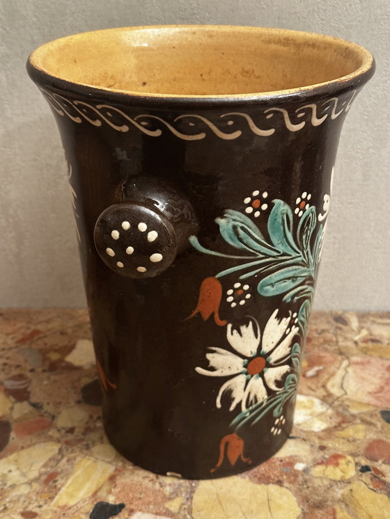 Image 1 of Seau à Vin Blanc ancien en terre cuite H 25 cm