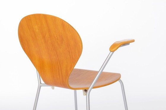 Image 1 of Vintage Desk Chair in Metal & Plywood, 1980s – Minimalist Mid Century Office Chair, Restored Industrial Accent Chair