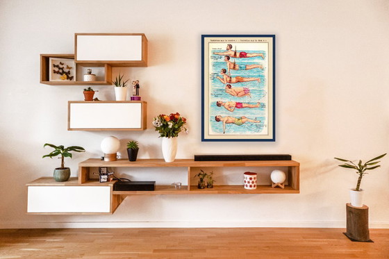 Image 1 of Onderricht in buik- en rugslagzwemmen - 1899 - Affiche