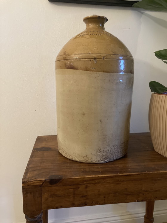 Image 1 of Galón de jarra Antiker, Honig glasierte salzkeramik, Sammlerstück 