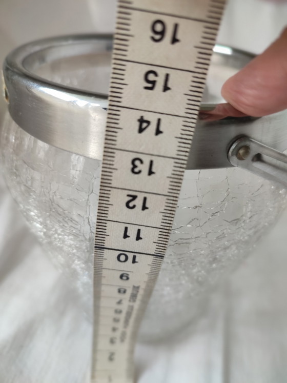 Seau à glace en verre fissuré, glaçons, apéritif, années 1950 – Demeyere Inalterable, Accessoires de table (photo 7 of 9)