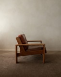 Vintage Lounge Chair Bonanza by Esko Pajamies for Asko, Finnish Oak & Cognac Leather Armchair, 1960s