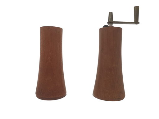Teak Salt Shaker and Pepper Mill from Laurids Lonborg, Denmark, 1960s, Set of 2