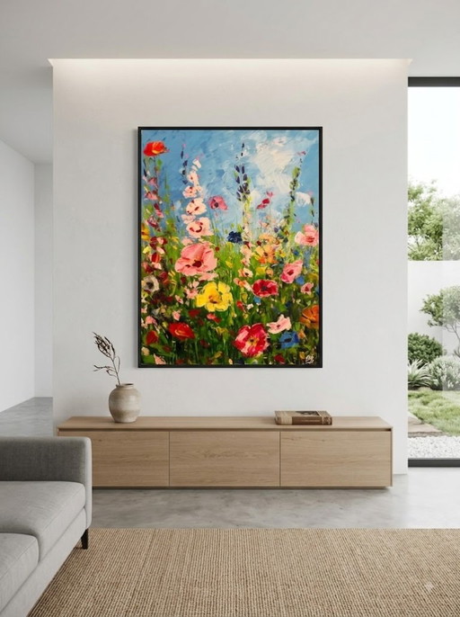 Field of Flowers – schilderijen tekeningen, Canvas (photo 2 of 12)