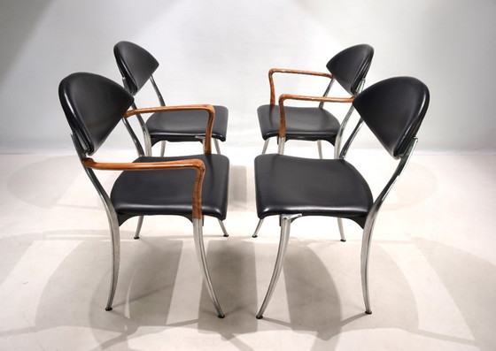Image 1 of Set of four Coro dining chairs by Luigi Origlia, 1980