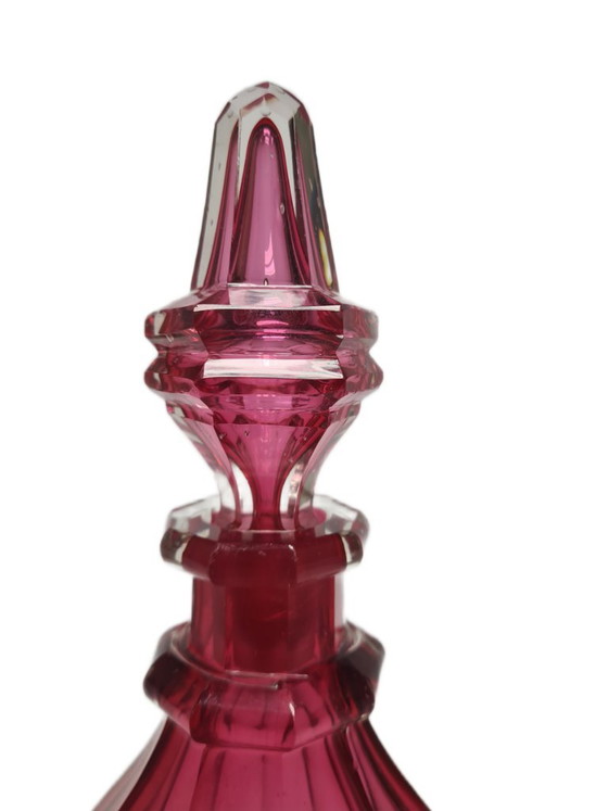 Biedermeier Rubin karaf, voormalig Oostenrijk-Hongaars Rijk, jaren 1890 – Glazen & Karaffen, Glass (photo 3 of 13)