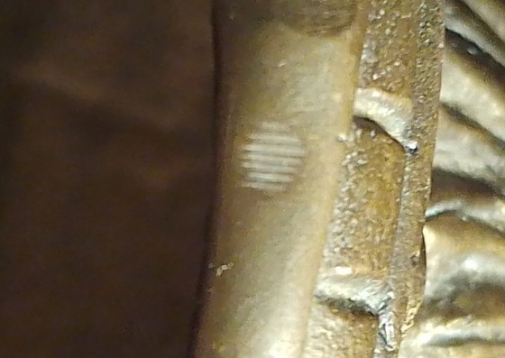Image 1 of Rara coppia di candelabri in bronzo massiccio del XIX secolo con ninfe, segni di lima, marchio di fonderia, fusione in sabbia