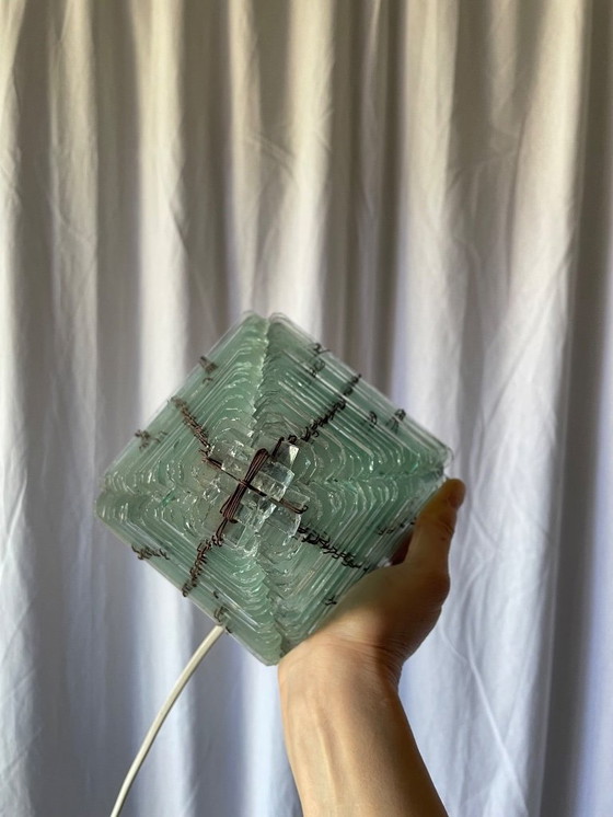 Image 1 of Brutalist glass lamp from the 1970s.