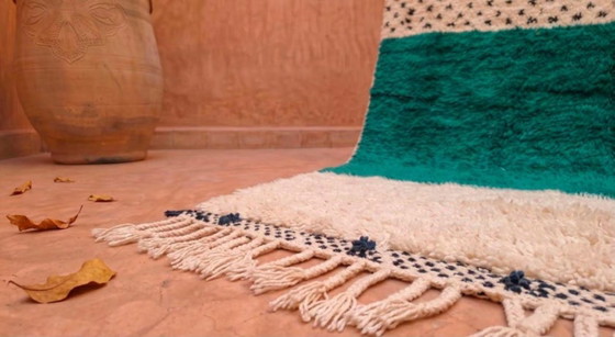 Alfombra marroquí de lujo hecha a mano – Auténtica artesanía de Atlas 200cmx300cm – Cotton (photo 6 of 7)