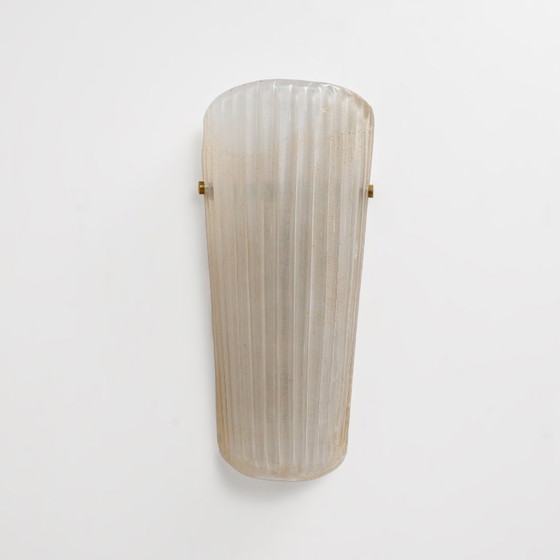 Image 1 of Pair of Murano Glass Sconces with Gold Dust Inclusions