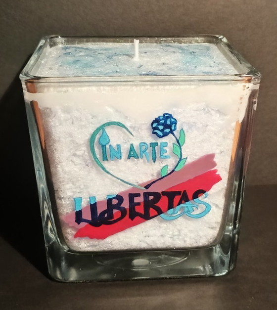 Himalayas · Collectible 1/1 Hand-Painted Functional Candle · Inspired by Nicholas Roerich – Glass art, Glass (photo 7 of 13)
