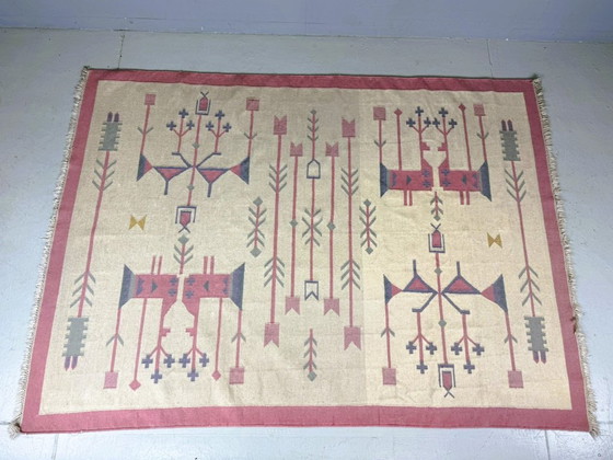 Image 1 of Tappeto Kilim vintage, lana e cotone, stile folk, Polonia, anni '70