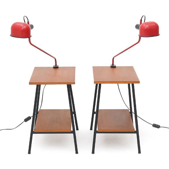 Image 1 of Lampada a morsetto in metallo rosso Fabbian, anni '80 - 2 disponibili