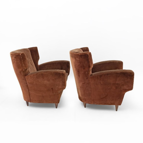 Image 1 of Poltrone Melchiorre Bega Mid-Century in velluto, Italia, anni '50, coppia