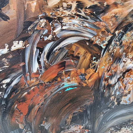 Image 1 of Cuadro abstracto moderno hecho a mano contemporáneo 100x100 cm