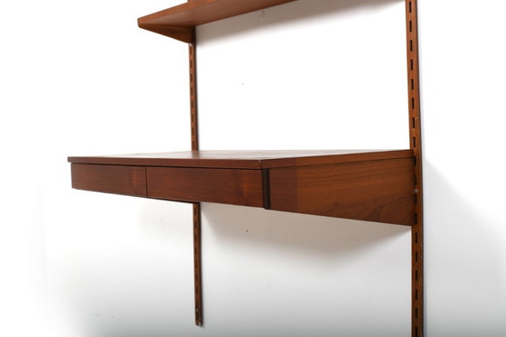 Image 1 of Teak Shelf System with Desk Top by Kai Kristiansen 1960s