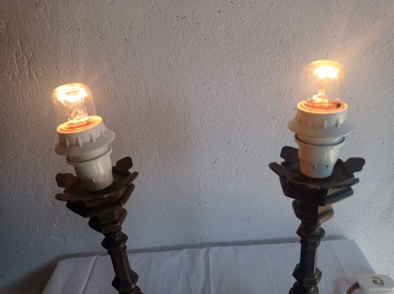 Lamps - Bronze - Transformed Candelabras – Table lamps, Textile (photo 28 of 38)