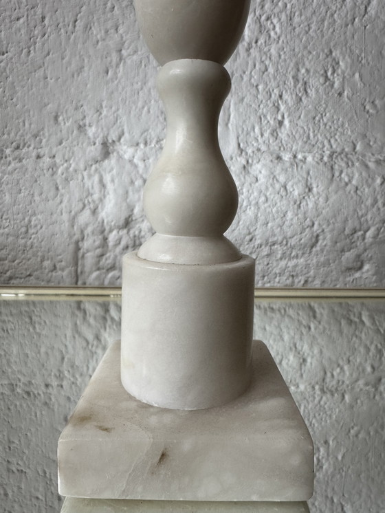 Image 1 of 1970s alabaster column lamp