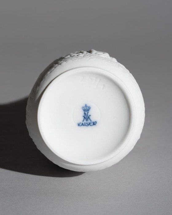 Image 1 of AK Kaiser Biscuit Porcelain Reptile Crocodile Vase Trio Manfred Frey Germany 70s