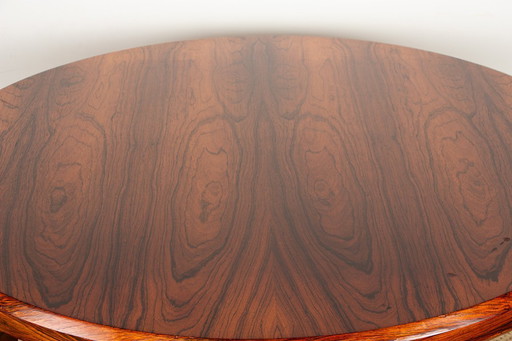 Round Danish rosewood coffee table model 283 by Johannes Andersen for CF Christensen Silkeborg 1960.