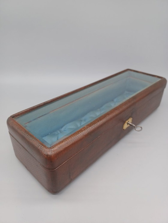 Image 1 of Boîte à Bijoux Ancienne de la Fin du XIXe, Napoléon III, en Cuir