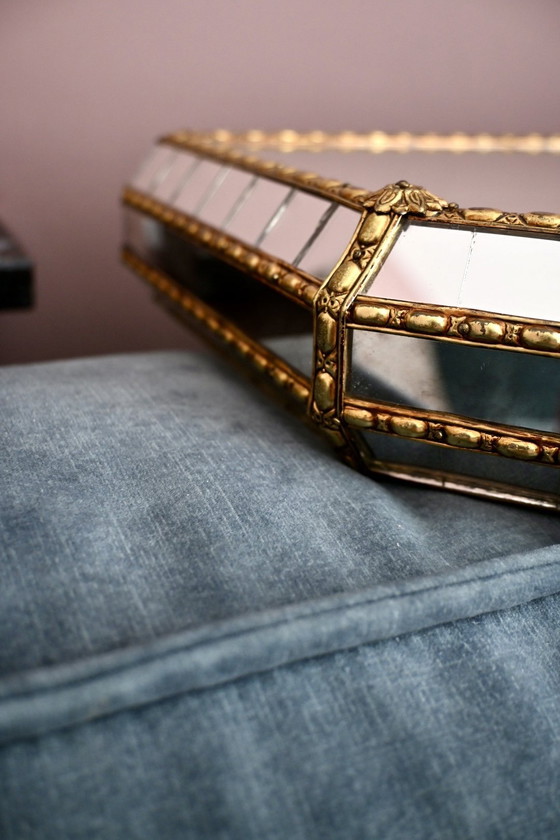 Image 1 of Grote Venetiaanse mozaïekspiegel bijpassend spiegelplateau