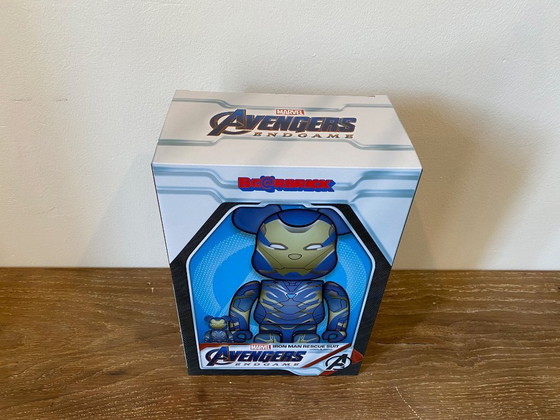 Image 1 of Bearbrick IRON MAN RESCUE SUIT Marvel AVENGERS ENDGAME versie 400% + 100% MEDICOM speelgoed 2023