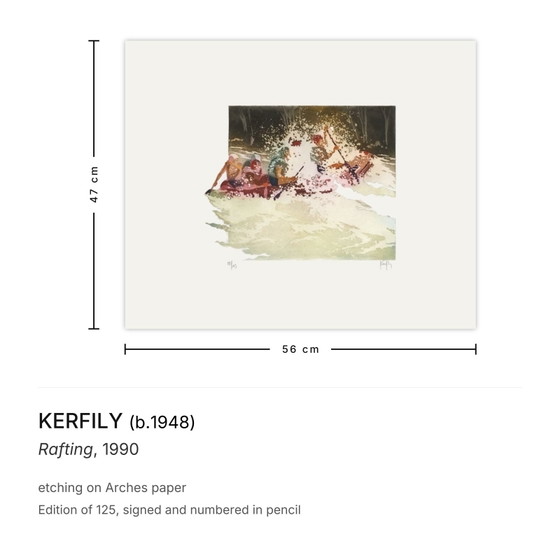 KERFILY Signierte Radierung Floßfahrt 1990 – Lithographien & Drucke, Paper (photo 3 of 5)