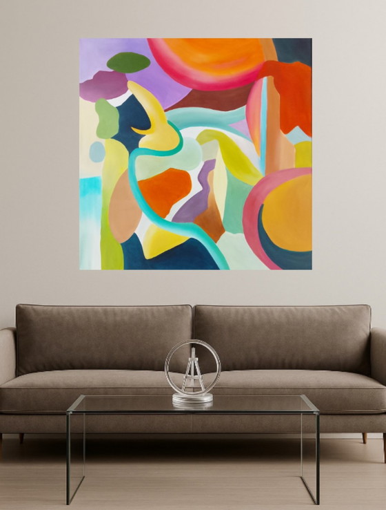Image 1 of Acrylic painting #river 100x100cm