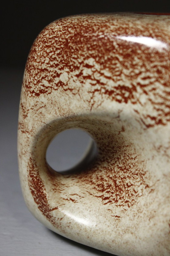 Roberto Rigon & Bertoncello Ceramiche - Openwork Cube Vase Italy 1970s (photo 4 of 6)