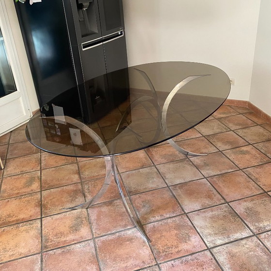 Image 1 of Boris Tabacoff table for CHRISTOFLE. 1970. Space age.