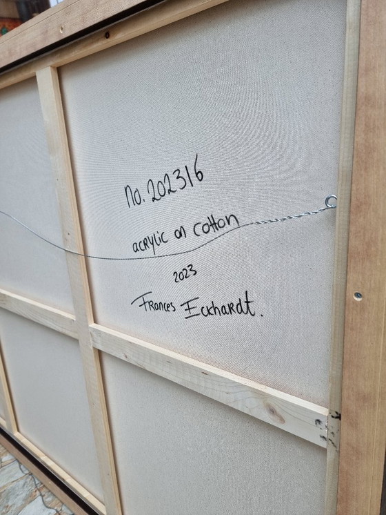 Image 1 of Frances Eckhardt - Hedendaagse kunst abstract figuratief schilderij structuur metallics 100x150 cm