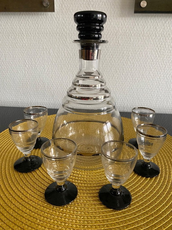 Image 1 of Caraffa Art Déco con 6 bicchieri