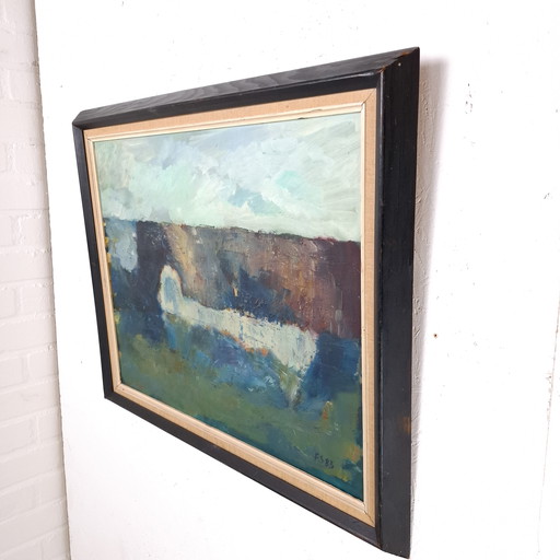 Abstract painting 1980s Frank Storgaard