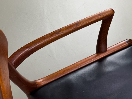 Image 1 of Fauteuil Rungstedlund En Teck et Cuir Par Ole Wanscher Pour P. Jeppesen, 1960S