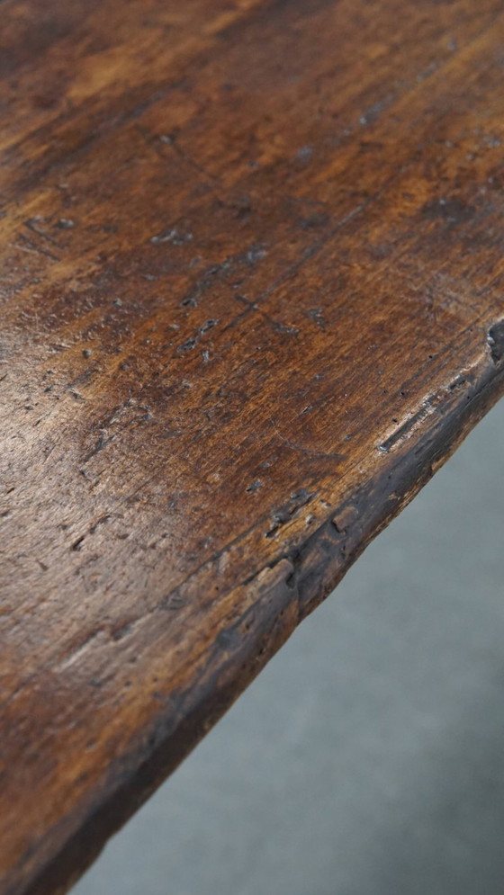 Image 1 of Mesa de comedor antigua XXL de madera de álamo del siglo XVIII