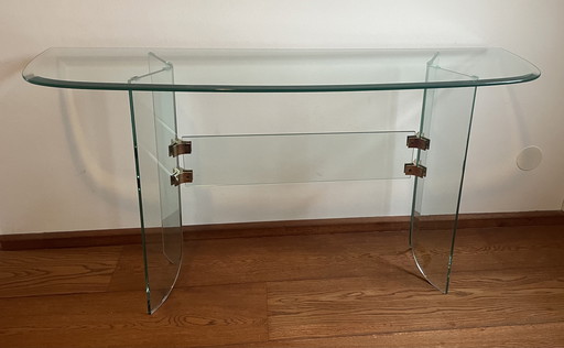 Table de jardin vintage italienne des années 1970 en verre, collection Pace de Leon Rosen