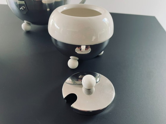 Image 1 of Servizio da tè/caffè vintage – ceramica e acciaio inossidabile – 3 pezzi