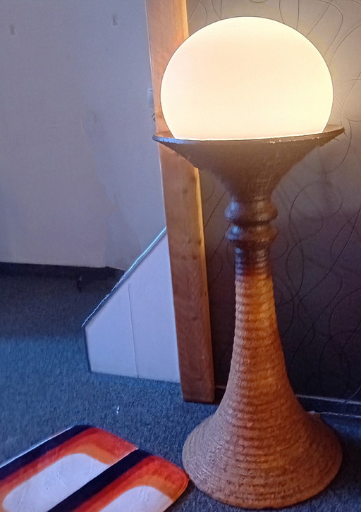 Lampadaire vintage Doria leuchten. Céramique style midcentury/ brutalist.
