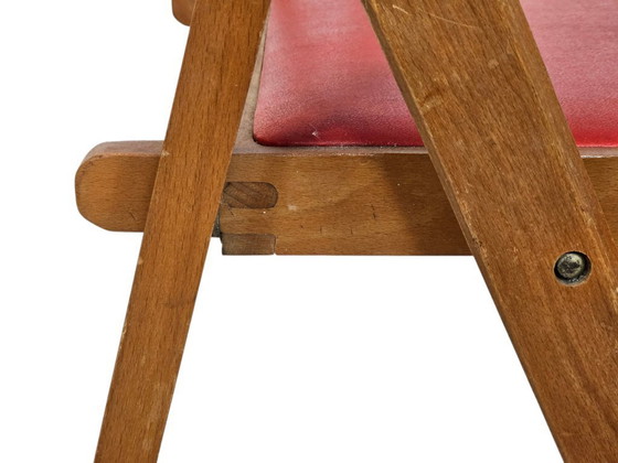 Image 1 of Vintage - Sedia pieghevole - legno - similpelle - anni '60