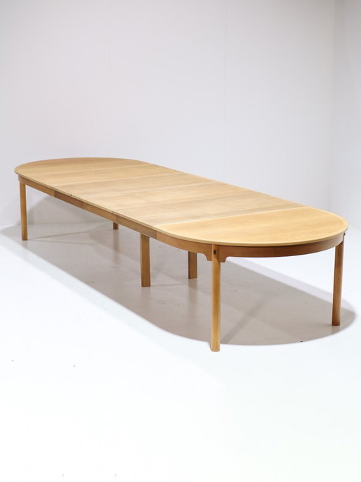 Tavolo da pranzo ovale XL Øresund Børge Mogensen allungabile in rovere – eettafels, Wood, Vintage
