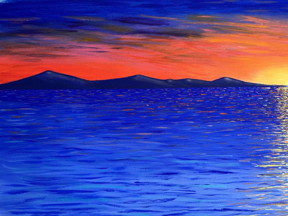 Le Chemin de Lumière - peinture acrylique panoramique 40x 100cm – Peintures et dessins, Cotton (photo 7 of 11)