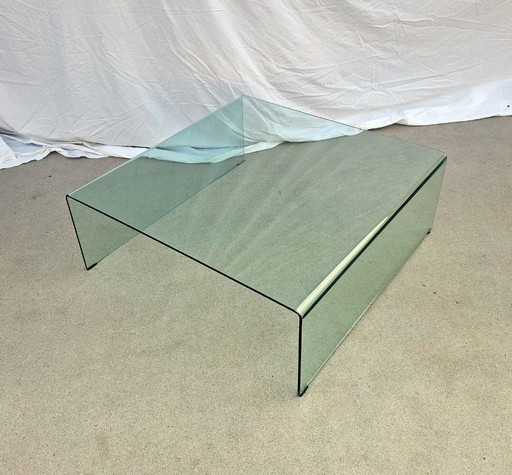 Curved glass coffee table 100 x 100