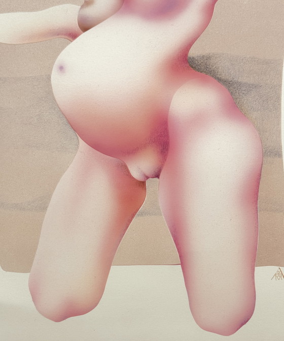 Image 1 of Yvon Adam raro cuadro erótico circa 1985 - enmarcado