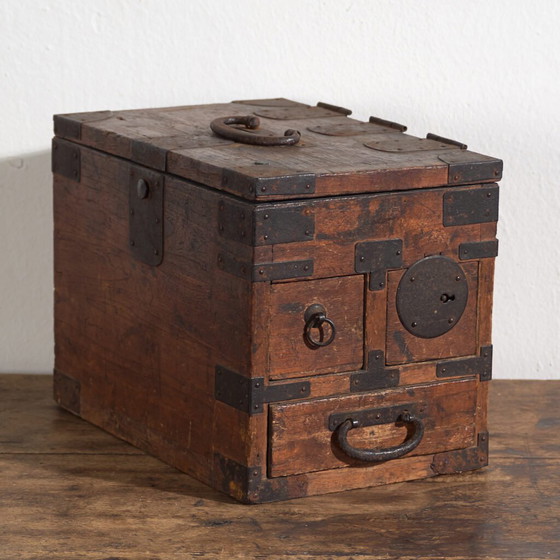 Antico Baule Giapponese per Documenti con Cassetti e Ferramenta in Ferro – Tansu Portatile – Periodo (photo 4 of 40)