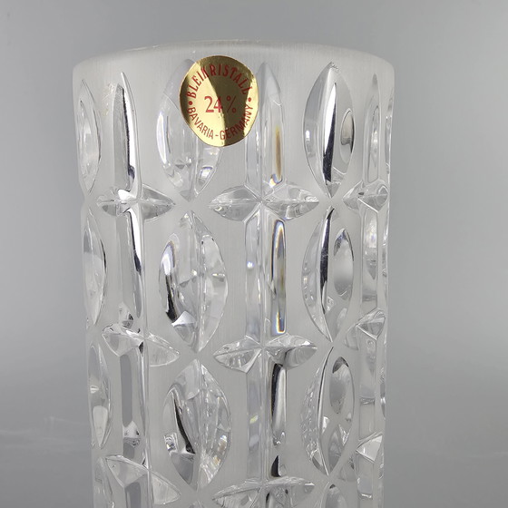 Image 1 of Magnifique vase vintage en cristal à 24% de plomb de Bavière, Allemagne. Années 1960/70. Verre de cristal.